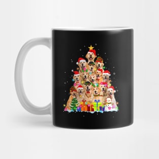 Christmas Pajama Golden Retrievers Tree Xmas Gift Dog Lover Shirt Mug